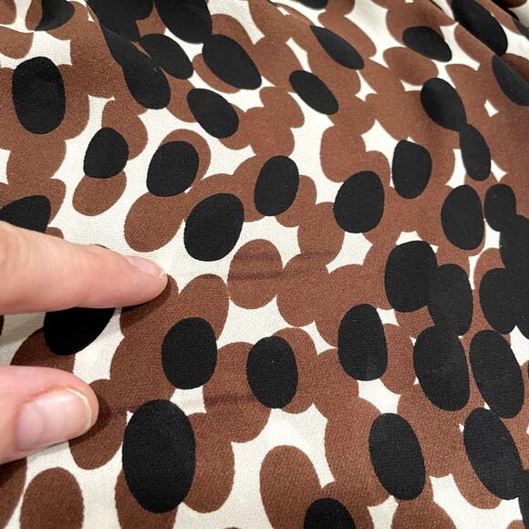 Tory Burch Size 8 Top 100% Silk Polka Dot Popover Blouse Career Classic Neutral - Picture 10 of 16